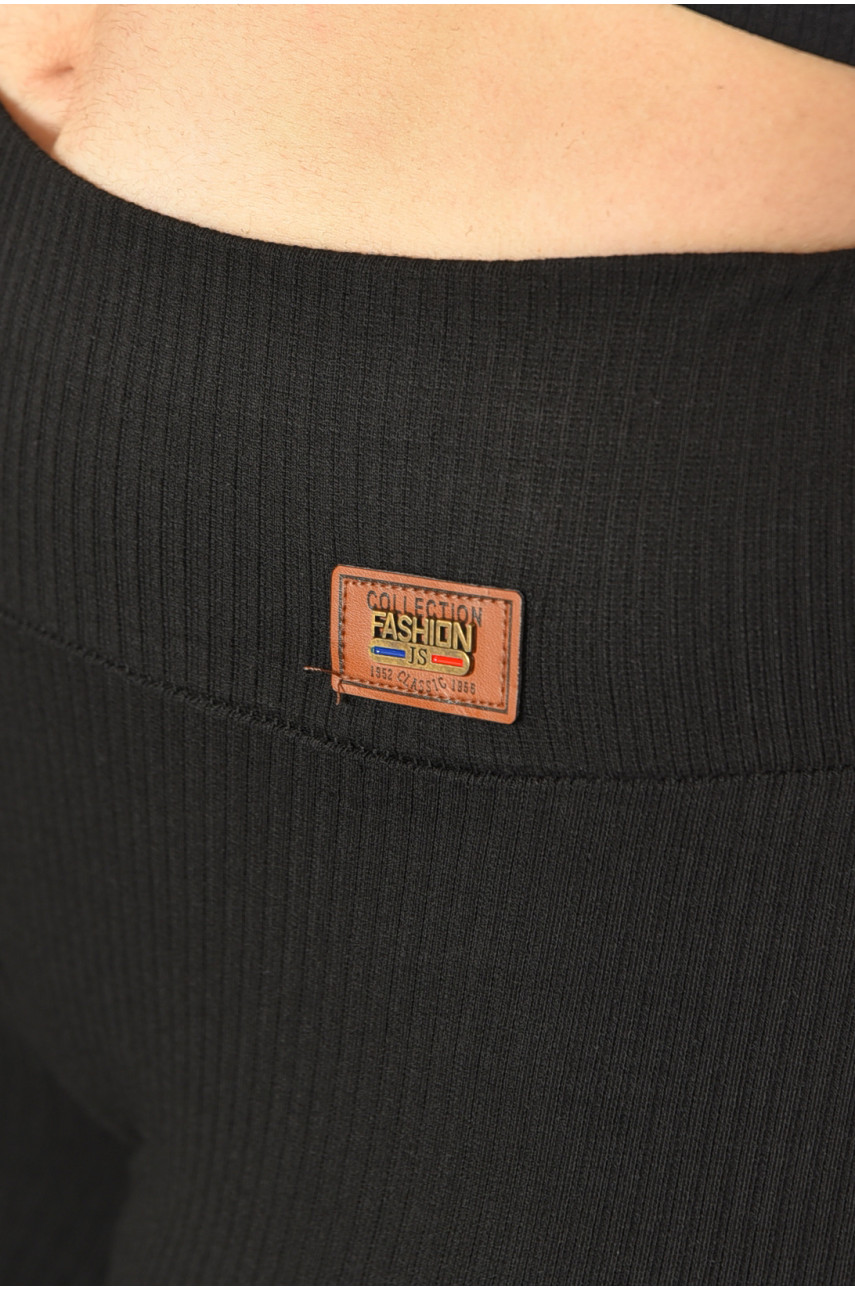 Лосини жіночі в рубчик чорного кольору КТ2930 187945