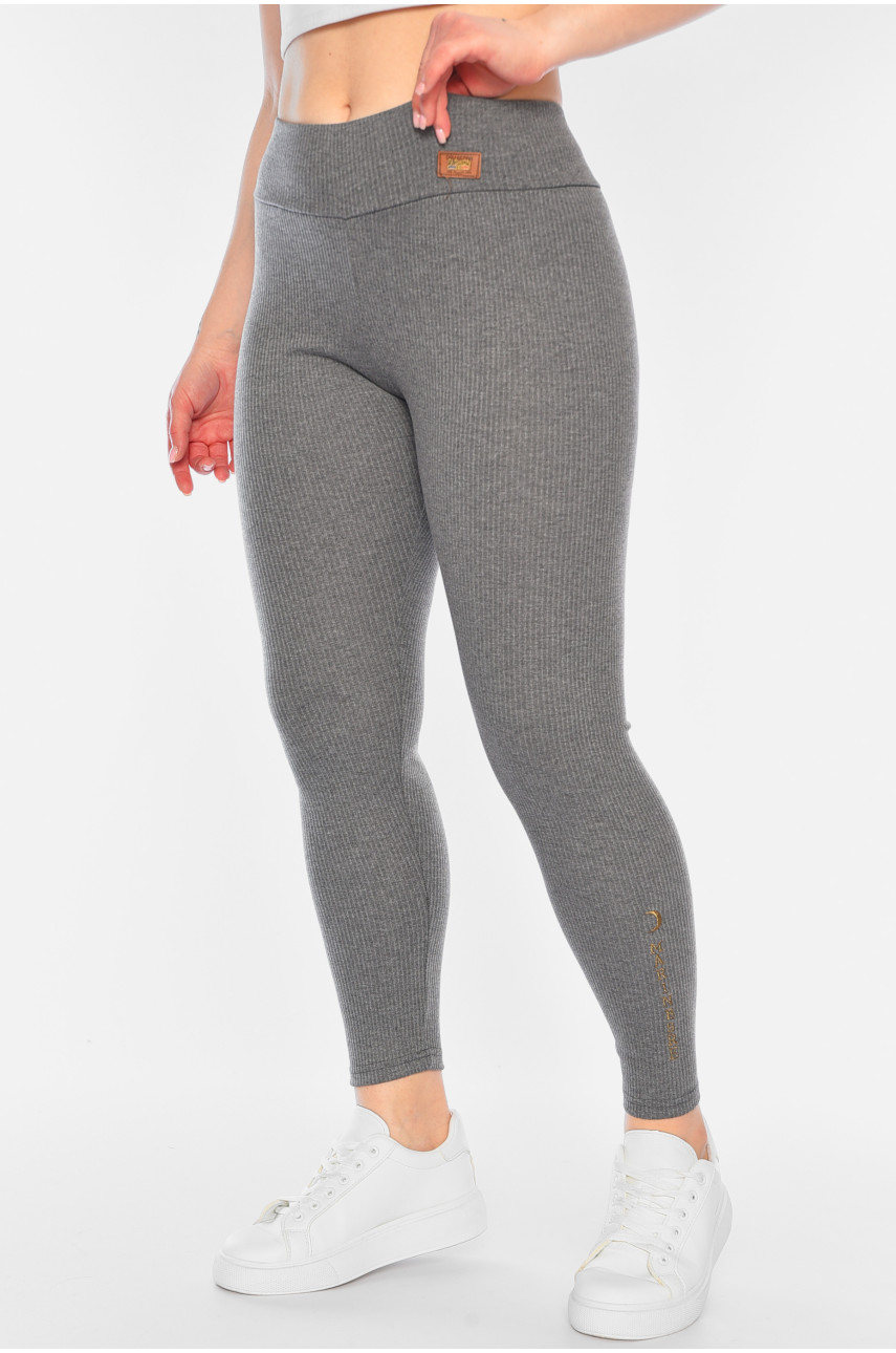 Лосини жіночі в рубчик сірого кольору КТ2930 187948