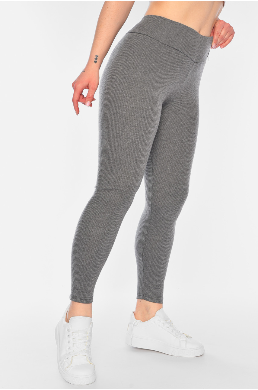 Лосини жіночі в рубчик сірого кольору КТ2930 187948