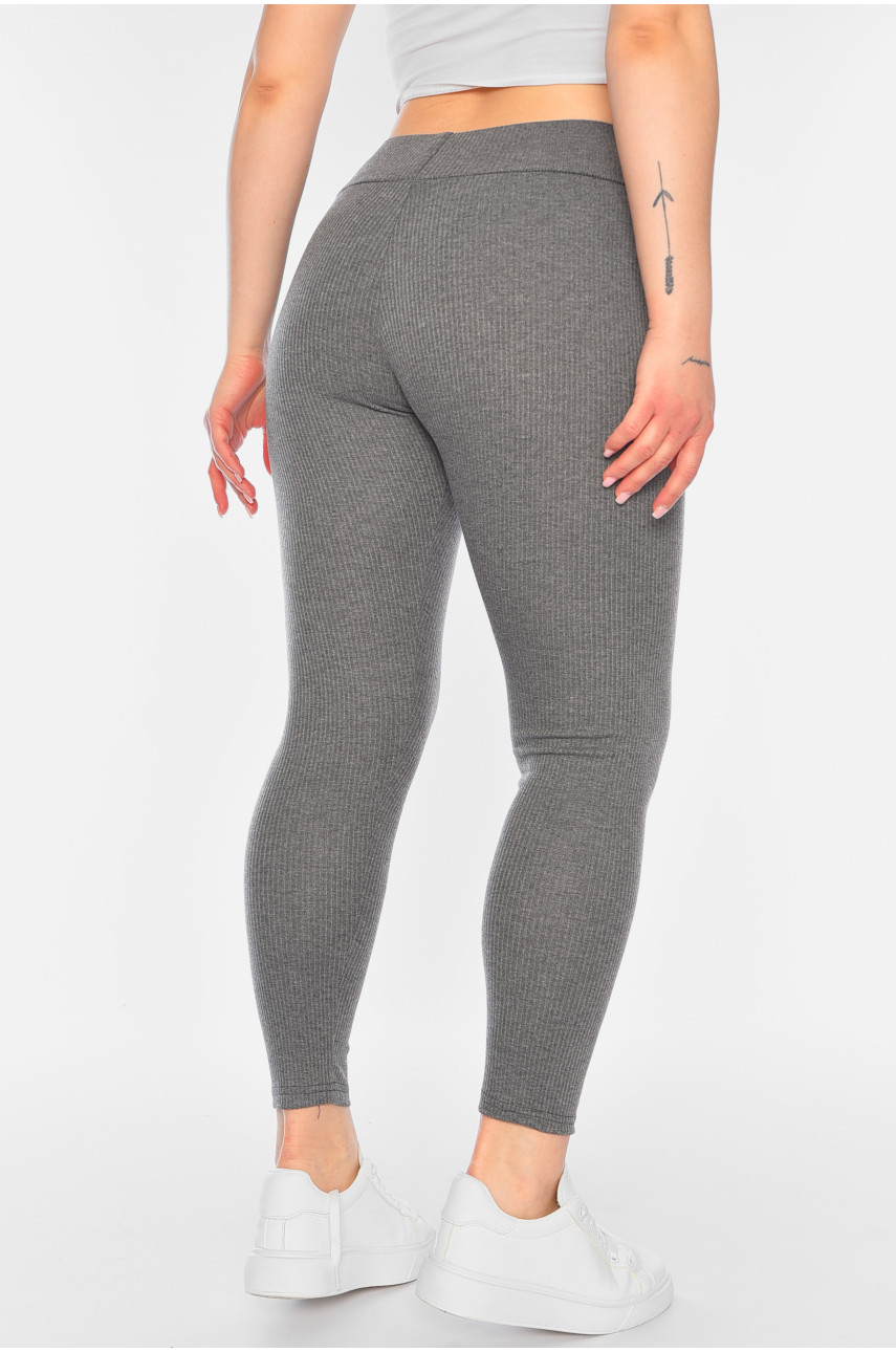 Лосини жіночі в рубчик сірого кольору КТ2930 187948