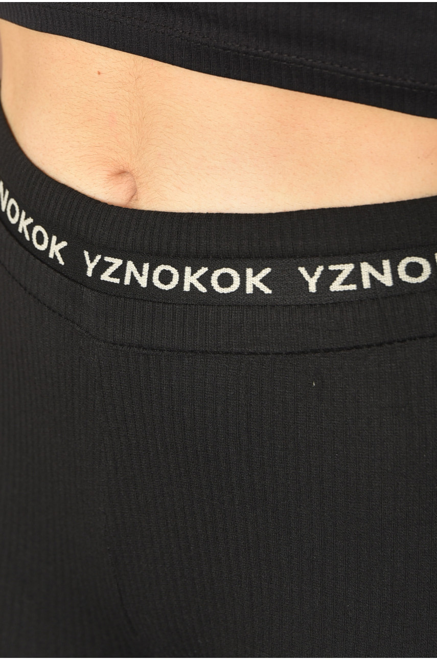 Лосини жіночі в рубчик чорного кольору КТ2933 187949