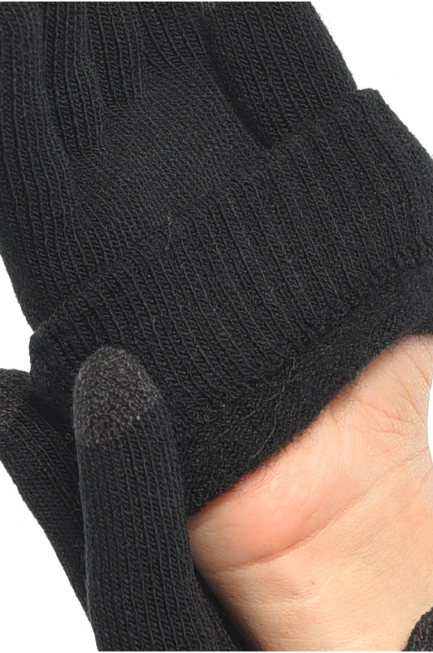 Перчатки женские сенсорные черного цвета утепленные 7076 187990