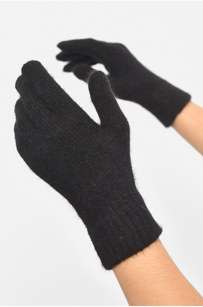 Перчатки женские ангора черного цвета 7266 187999