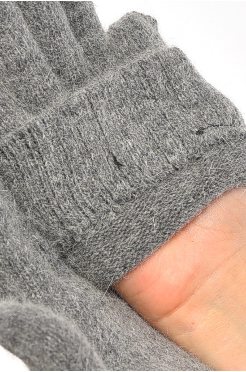 Рукавички жіночі ангора сірого кольору 7266 188005