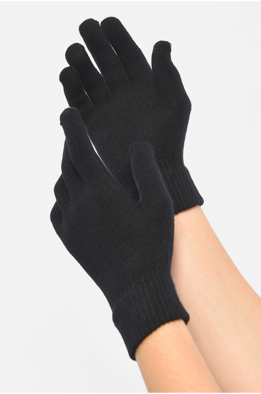 Рукавички жіночі чорного кольору утеплені 7070 188023