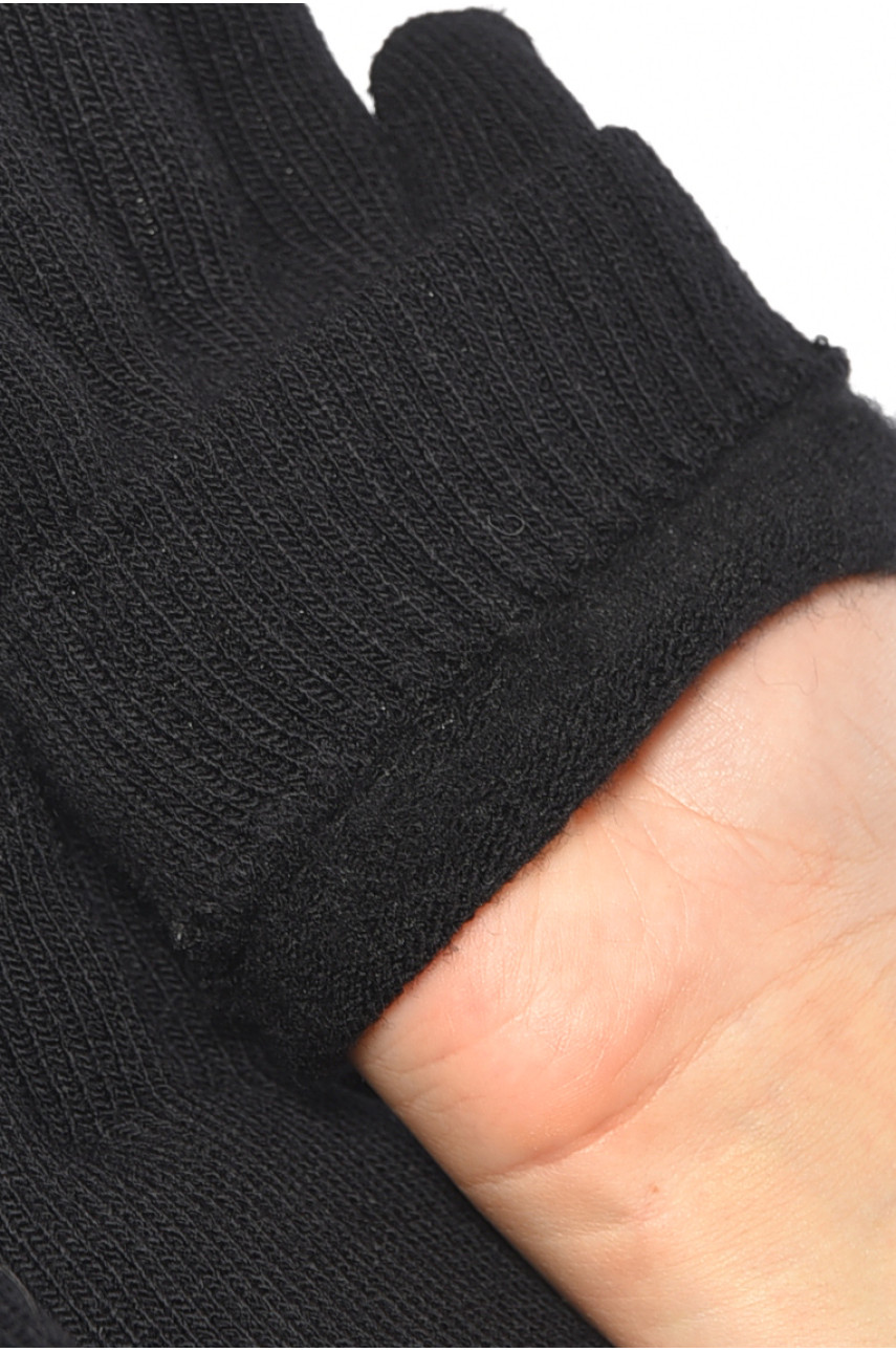 Рукавички жіночі чорного кольору утеплені 7070 188023