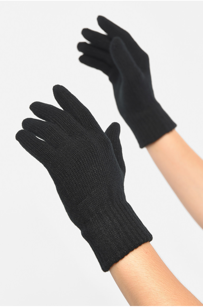 Рукавички жіночі чорного кольору утеплені 7080 188024