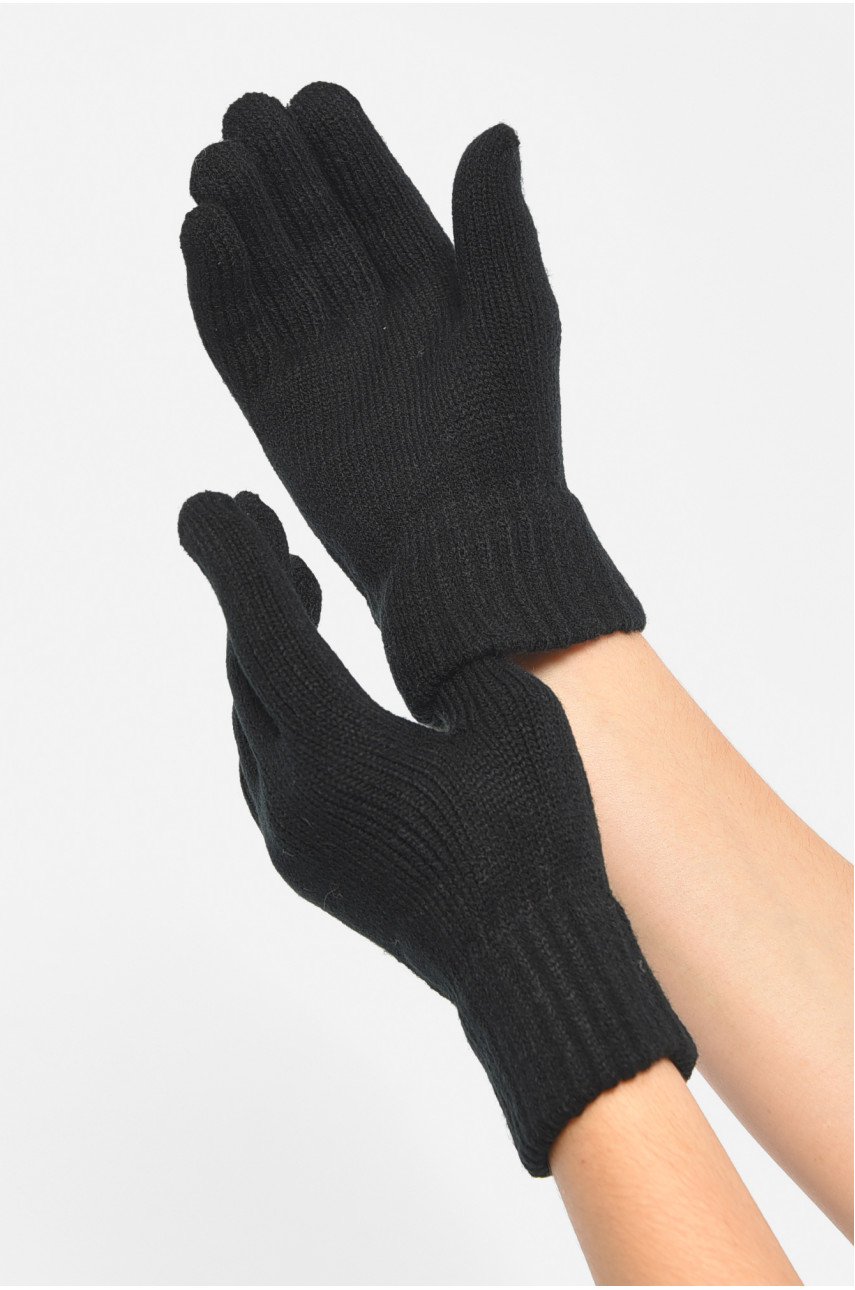 Рукавички жіночі чорного кольору утеплені 7080 188024