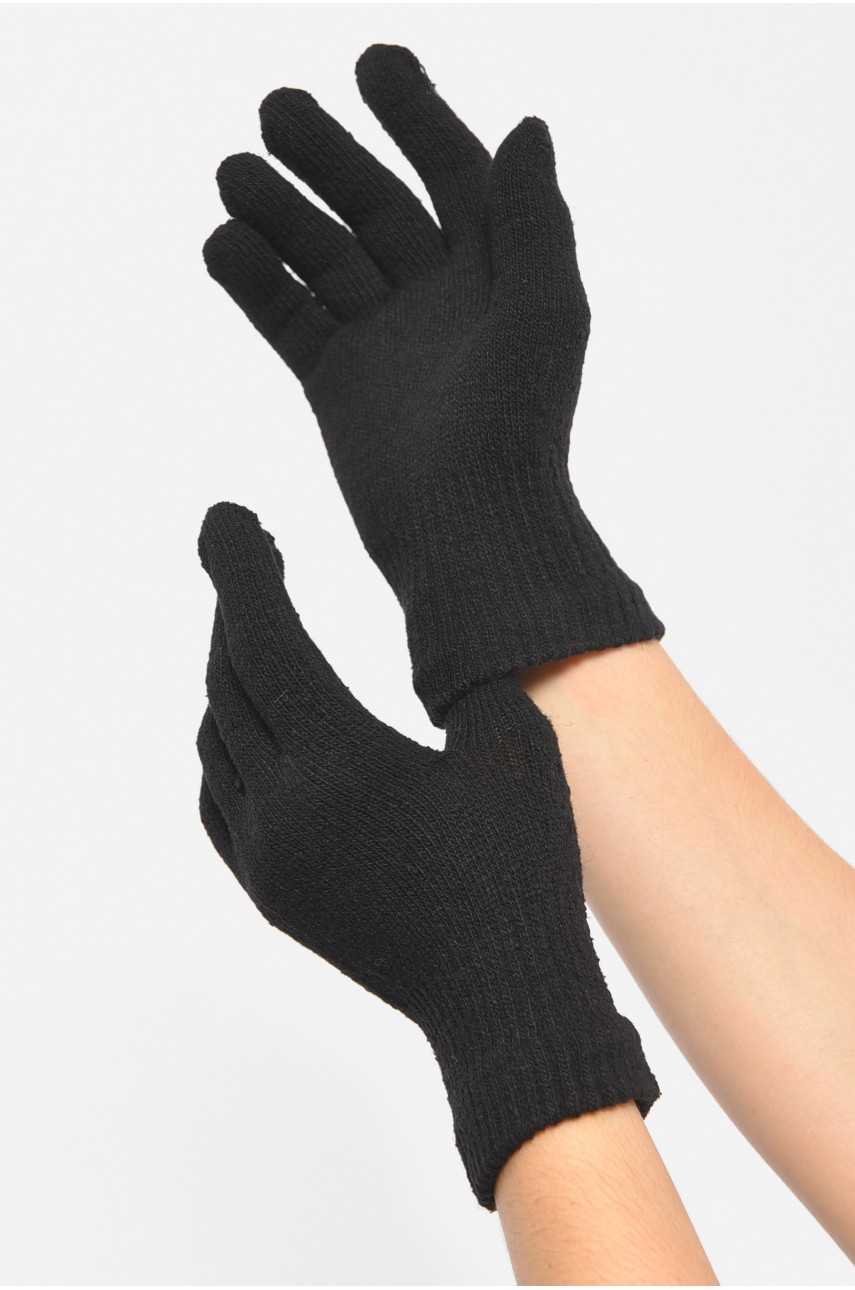 Рукавички жіночі чорного кольору утеплені 19 188026