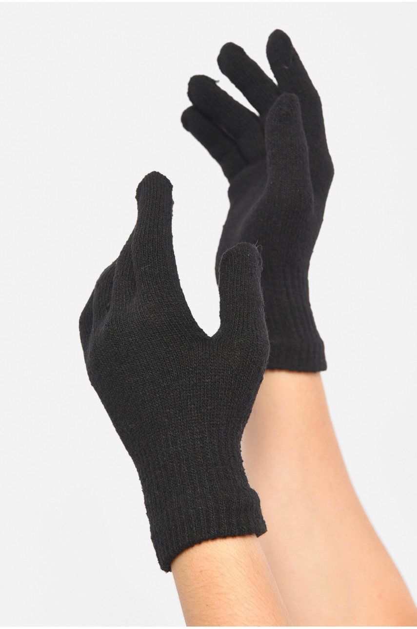 Рукавички жіночі чорного кольору утеплені 19 188026