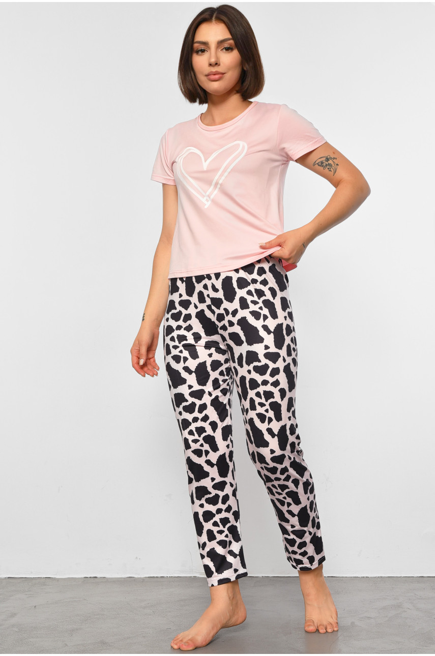 Піжама жіноча персикового кольору з сердечком 3082 188042