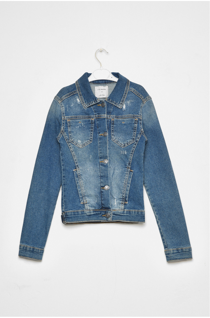 Джинсовка детская для девочки синего цвета 188050