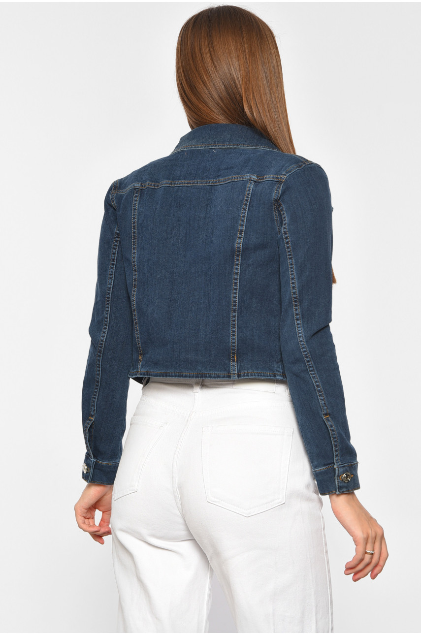 Джинсівка жіноча темно-синього кольору 188053