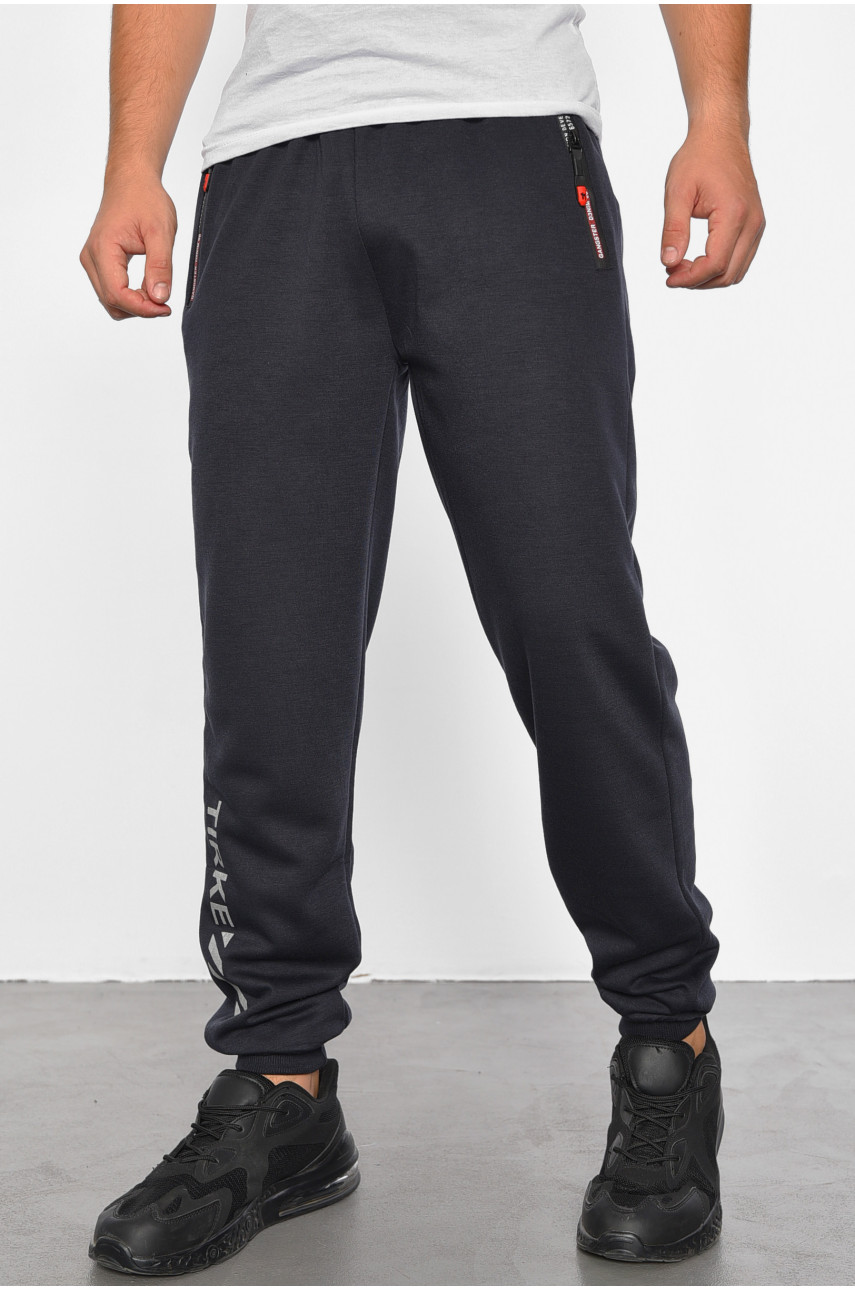 Спортивные штаны мужские темно-синего цвета 2417 188056 Спортивные штаны мужские темно-синего цвета 2417 188056