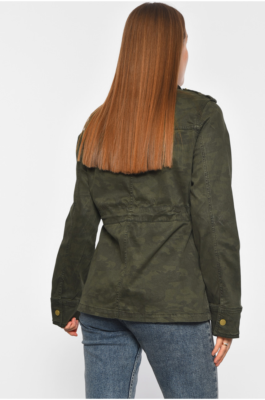 Джинсівка жіноча камуфляжна кольору хакі 188074