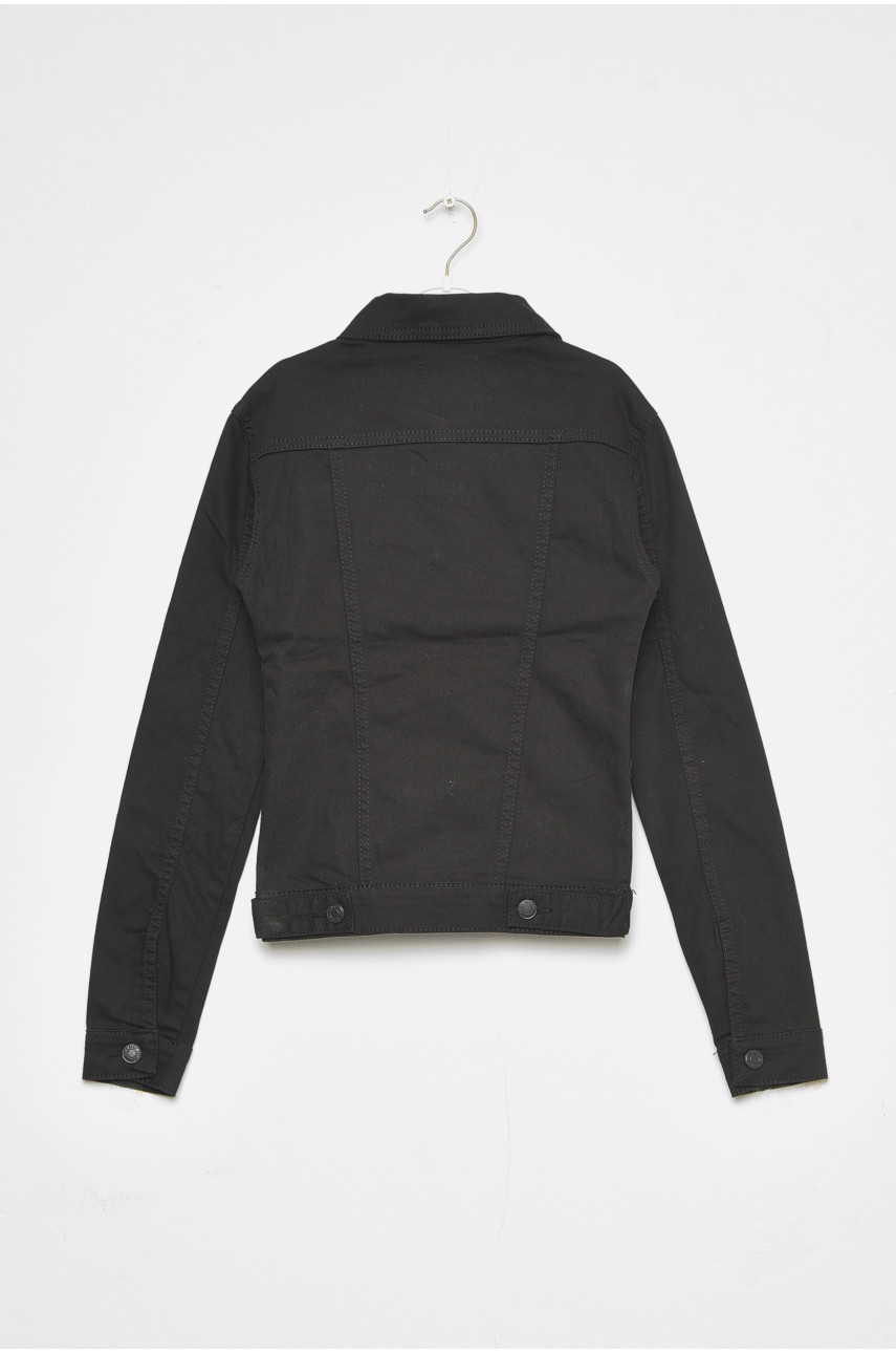 Джинсовка детская для девочки черного цвета 188077