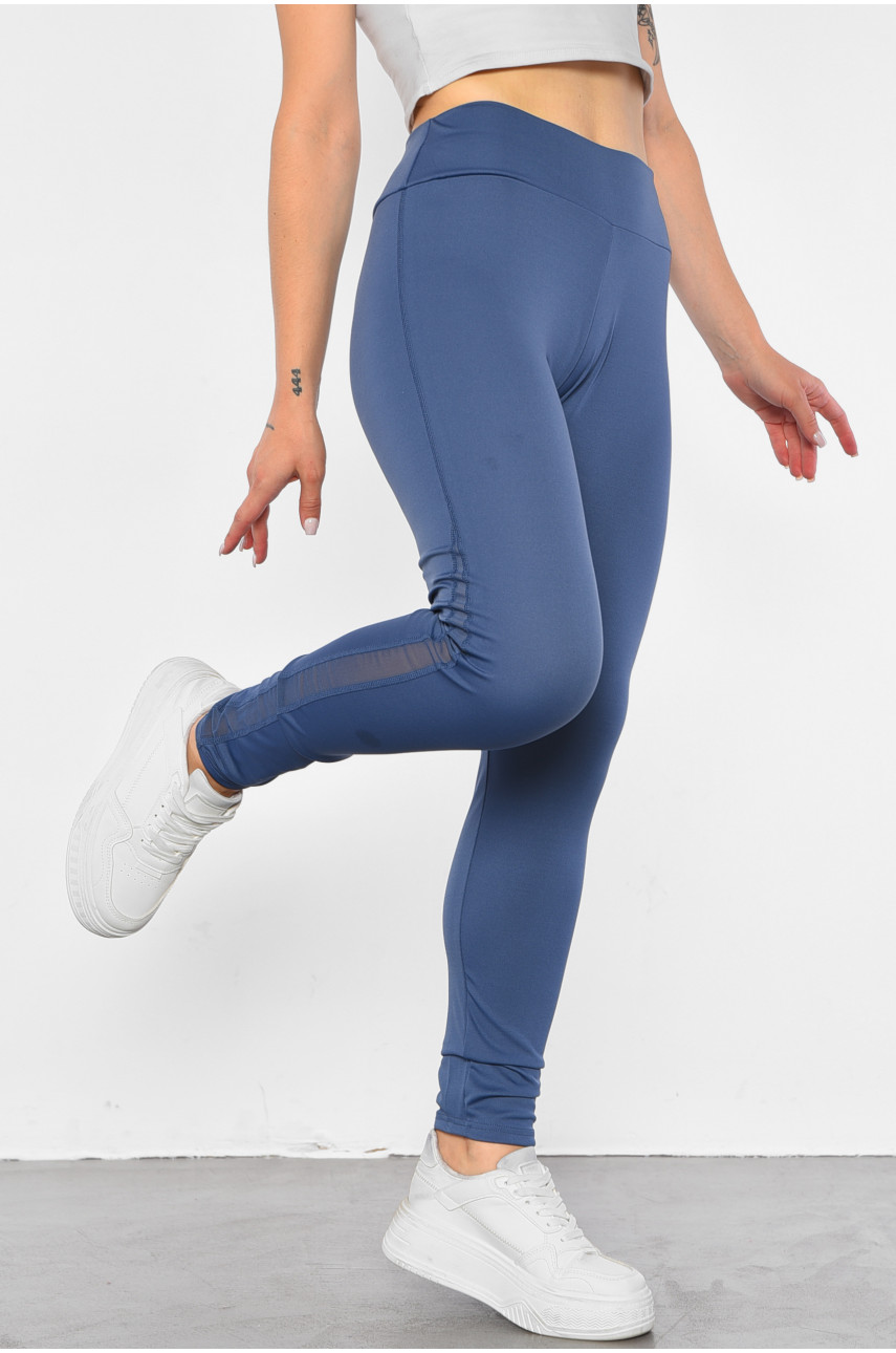 Лосини жіночі однотонні синього кольору 039 188096 Лосини жіночі однотонні синього кольору 039 188096