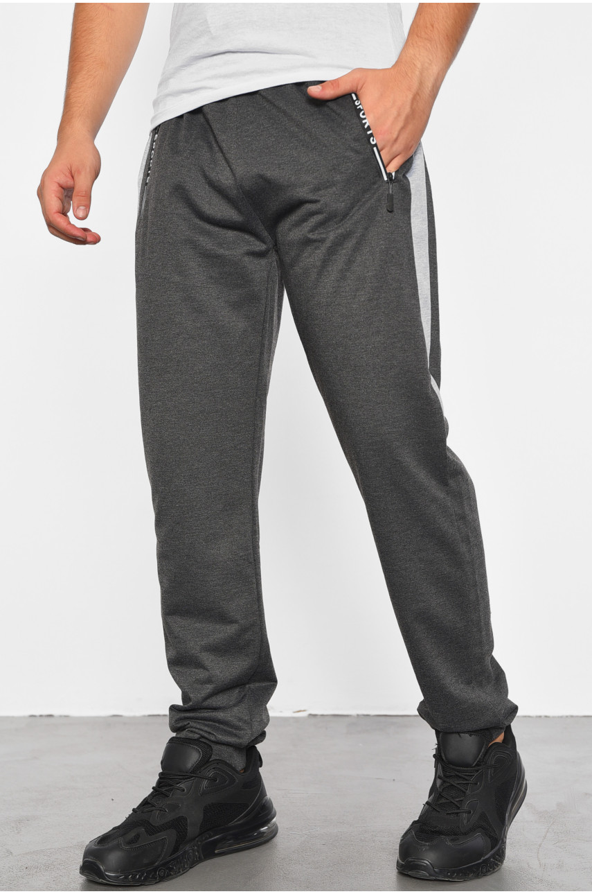 Спортивні штани чоловічі напівбатальні сірого кольору 2076-7 188107 Спортивні штани чоловічі напівбатальні сірого кольору 2076-7 188107