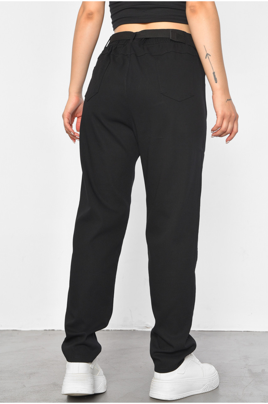 Штаны женские однотонные прямые черного цвета 542 188118