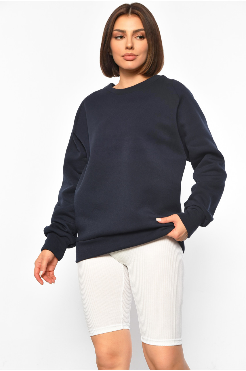 Костюм жіночий з кофтою на флісі синьо-білого кольору 536 188124