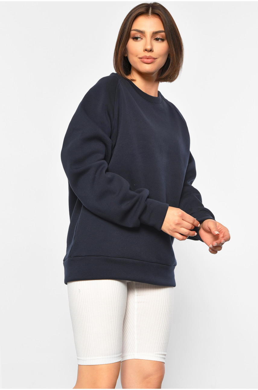 Костюм жіночий з кофтою на флісі синьо-білого кольору 536 188124