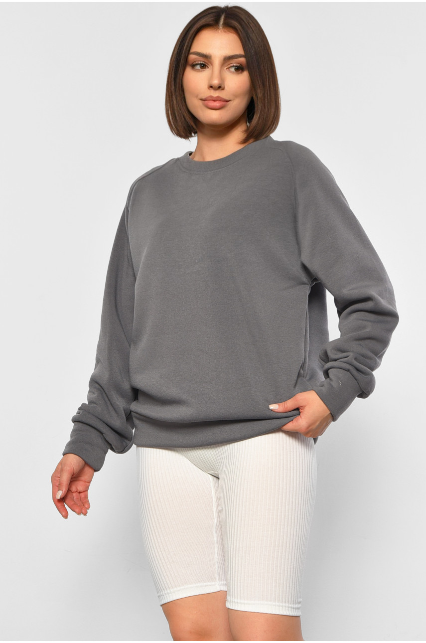 Костюм жіночий з кофтою на флісі сіро-білого кольору 536 188125