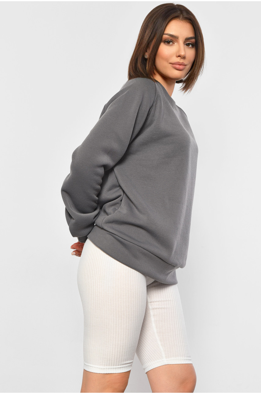 Костюм жіночий з кофтою на флісі сіро-білого кольору 536 188125