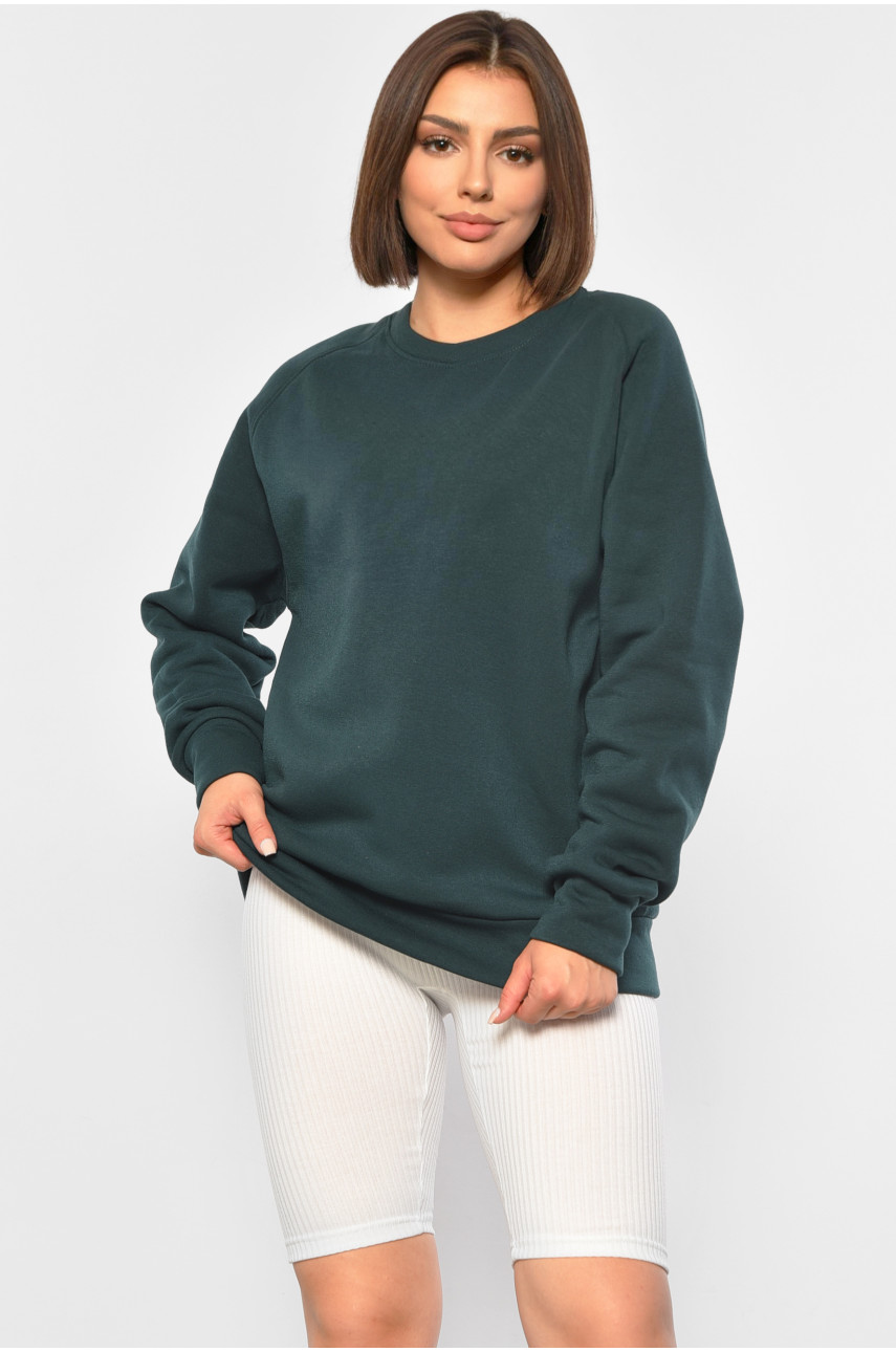 Костюм жіночий з кофтою на флісі біло-зеленого кольору 536 188126