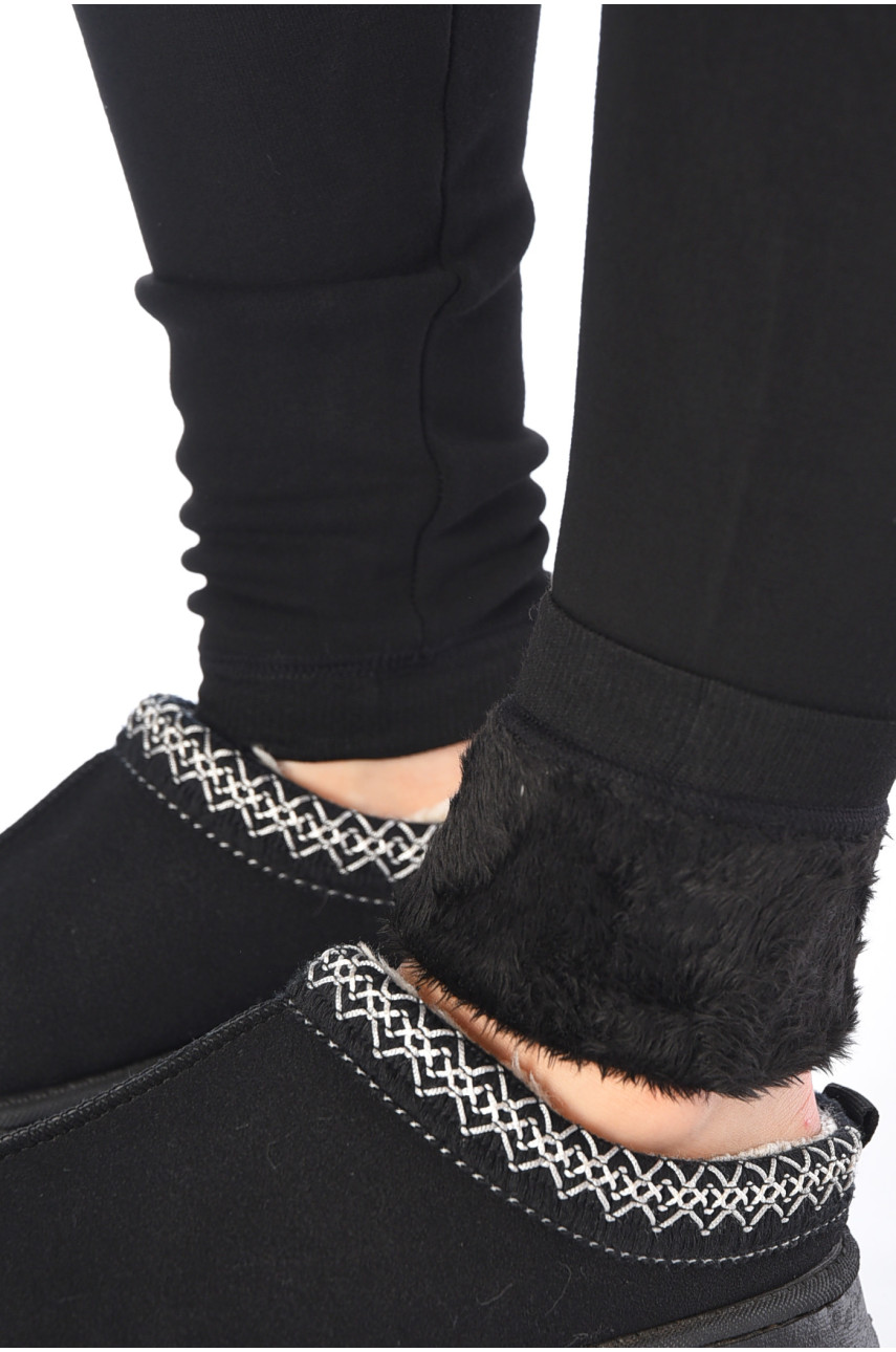 Лосини жіночі на хутрі безшовні чорного кольору 801 188138