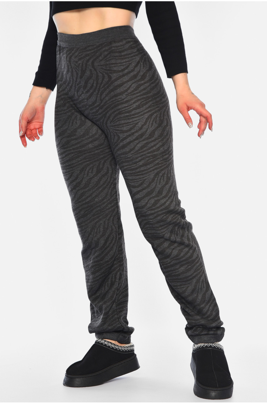 Лосини жіночі батальні на флісі темно-сірого кольору 068 188141