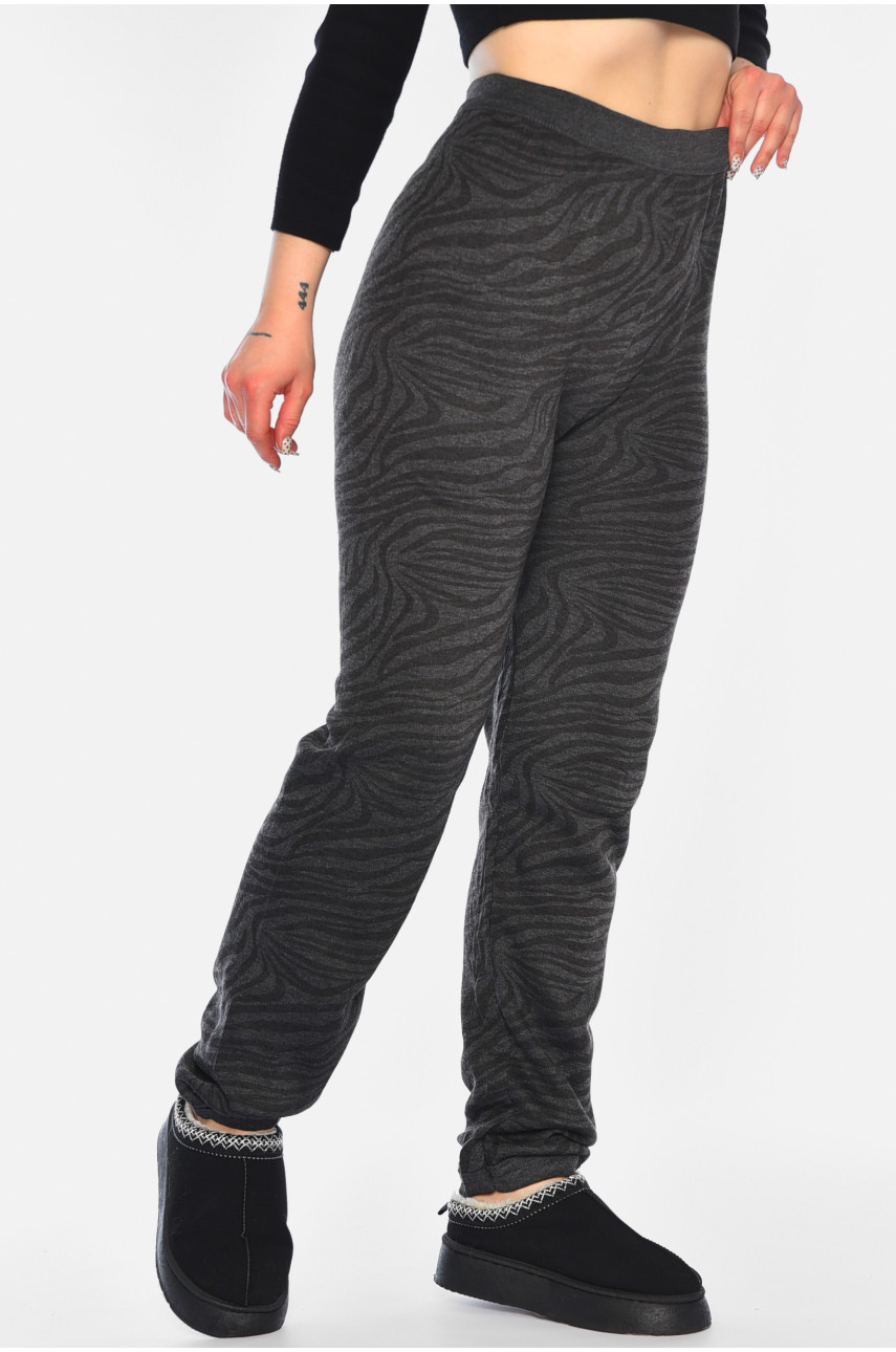 Лосини жіночі батальні на флісі темно-сірого кольору 068 188141