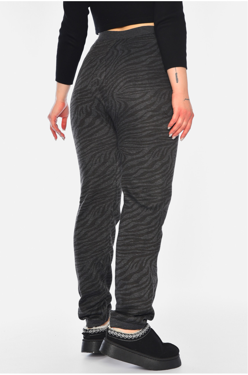Лосини жіночі батальні на флісі темно-сірого кольору 068 188141