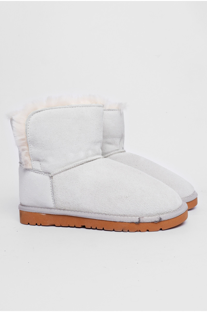 Угги женские искусственная замша светло-серого цвета на меху 5114-3 188142