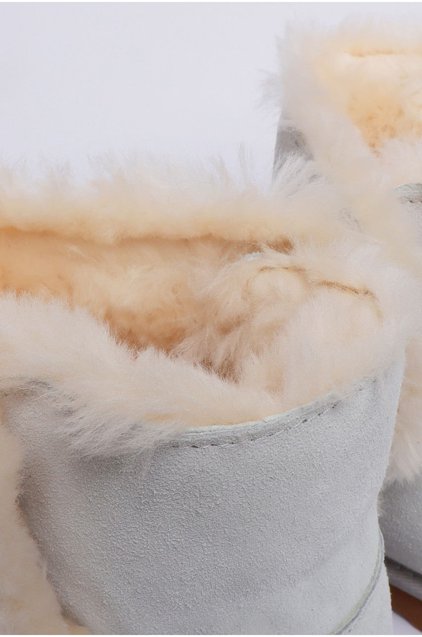 Уггі жіночі штучна замша світло-сірого кольору на хутрі 5114-3 188142