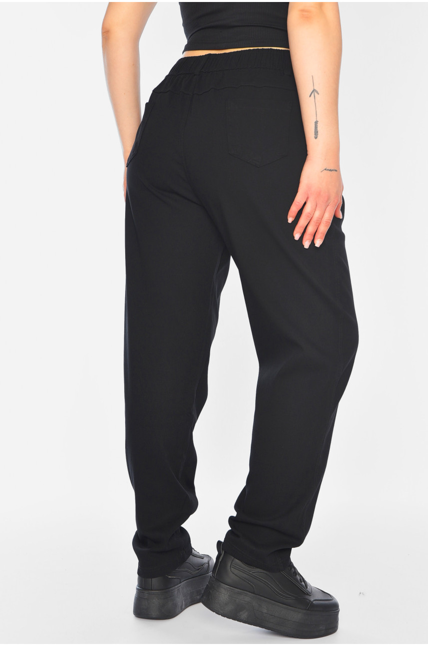 Штаны женские однотонные прямые черного цвета 541 188147