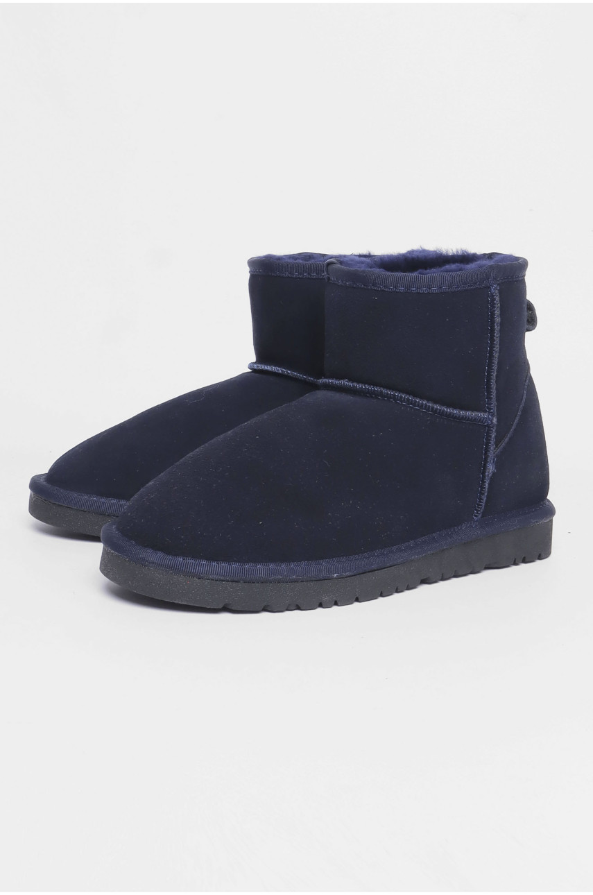 Угги женские искусственная замша тёмно-синего цвета на меху 5115-2 188151