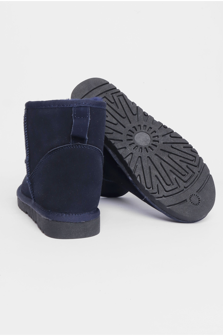 Угги женские искусственная замша тёмно-синего цвета на меху 5115-2 188151