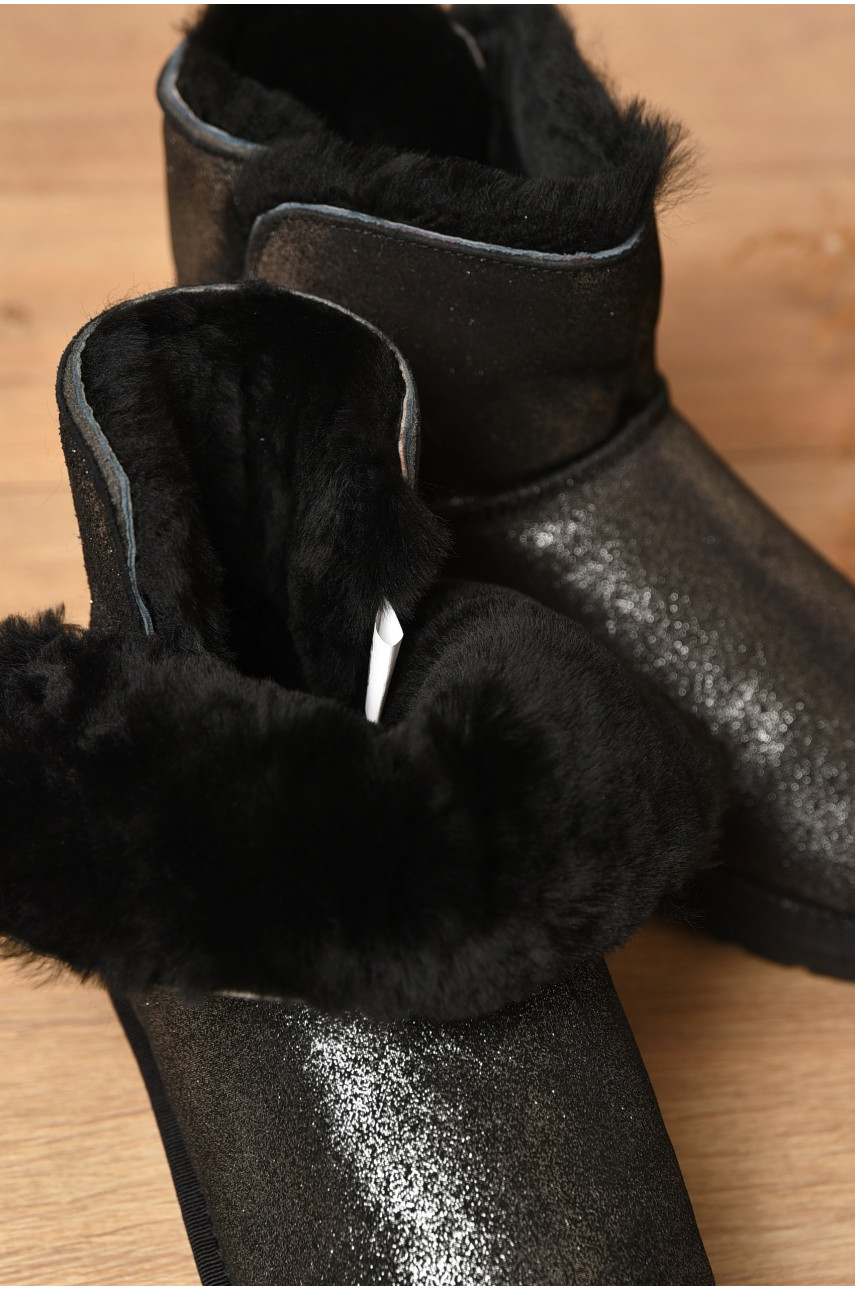 Угги женские искусственная замша черного цвета на меху 5114-1 188154