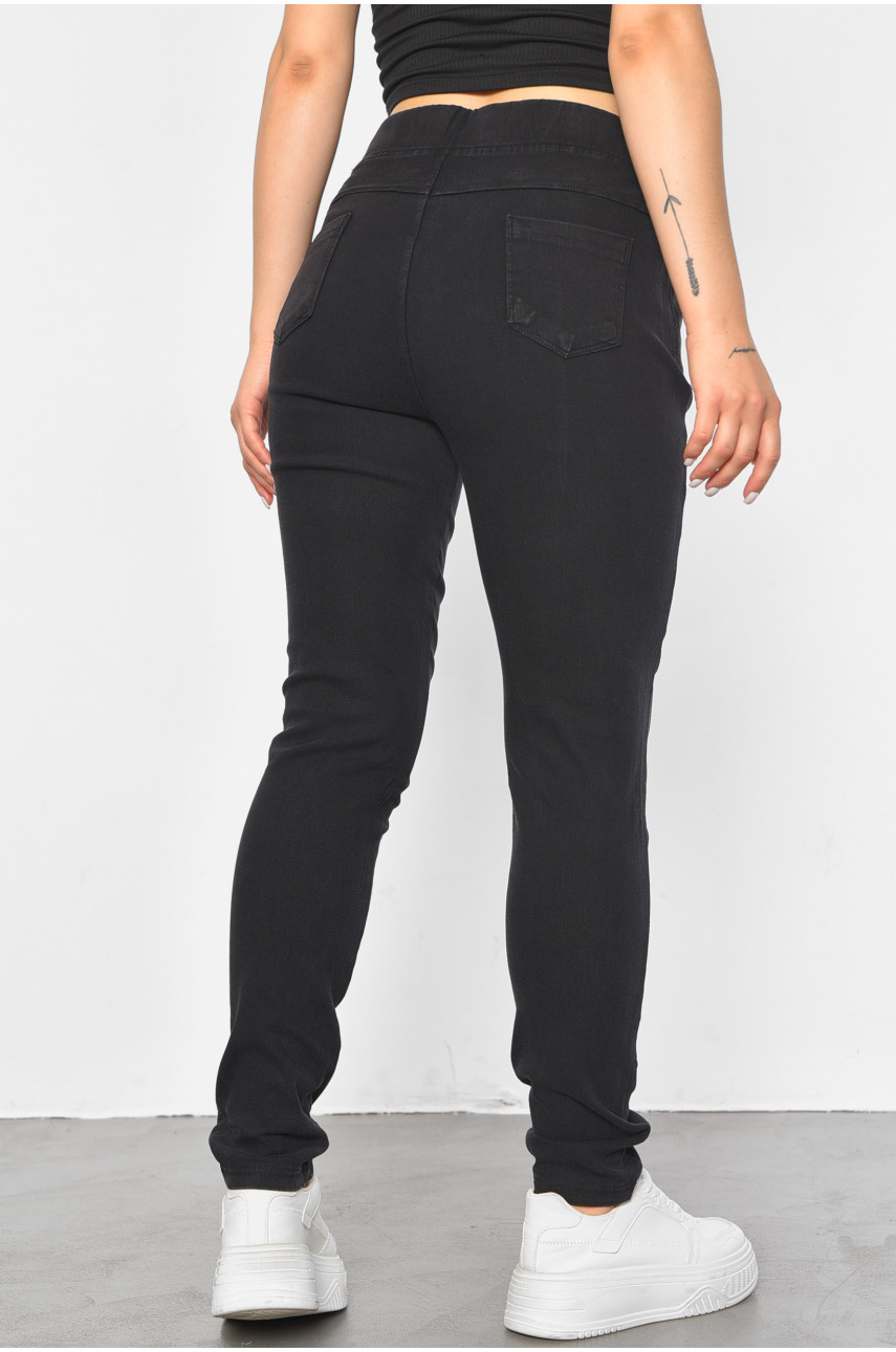 Джинсы женские полубатальные зауженные черного цвета А4053-1 188161 Джинсы женские полубатальные зауженные черного цвета А4053-1 188161