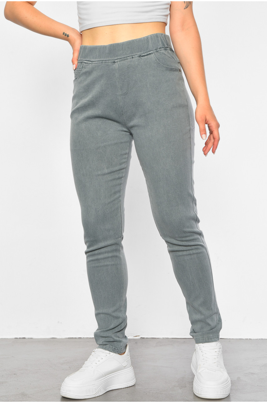 Джинси жіночі напівбатальні звужені зеленого кольору. А4053-1 188162 Джинси жіночі напівбатальні звужені зеленого кольору. А4053-1 188162