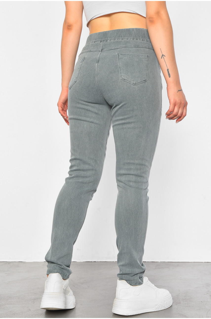 Джинси жіночі напівбатальні звужені зеленого кольору. А4053-1 188162 Джинси жіночі напівбатальні звужені зеленого кольору. А4053-1 188162