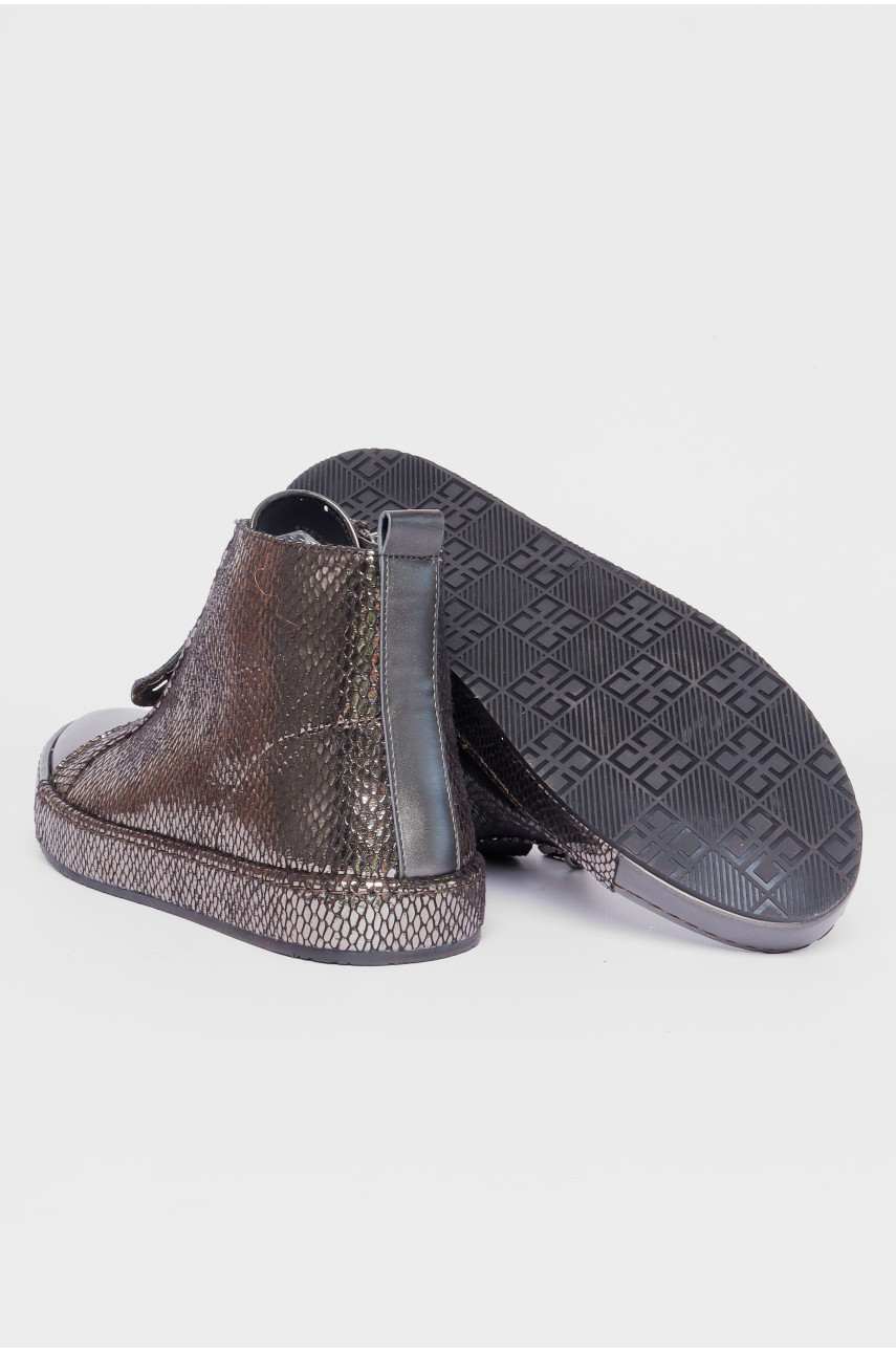 Ботинки женские демисезонные бронзового цвета на молнии 4552-1 188177 Ботинки женские демисезонные бронзового цвета на молнии 4552-1 188177