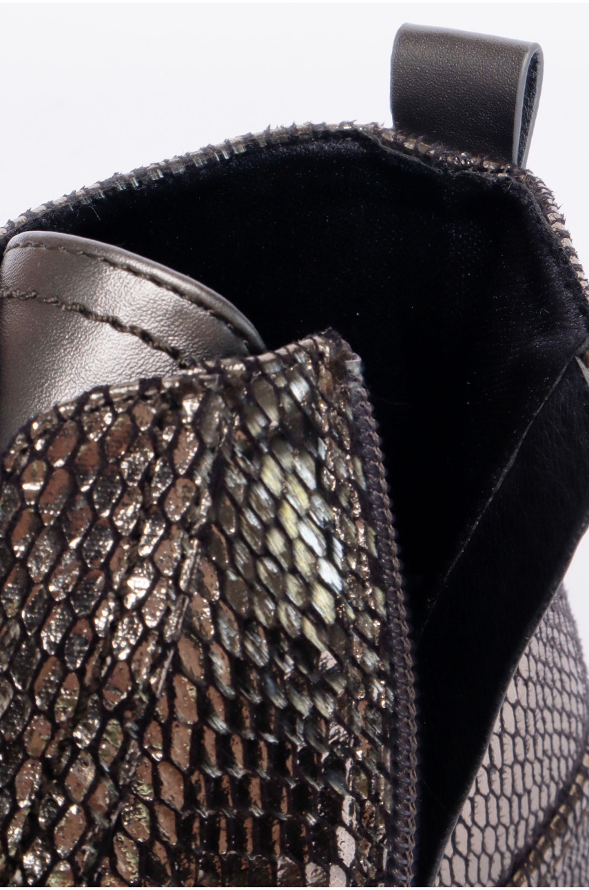 Ботинки женские демисезонные бронзового цвета на молнии 4552-1 188177 Ботинки женские демисезонные бронзового цвета на молнии 4552-1 188177