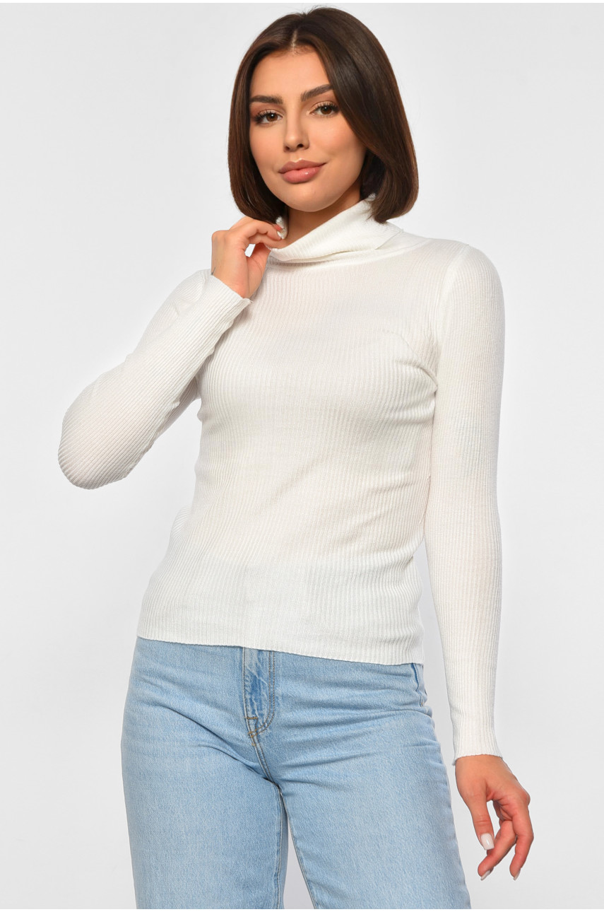 Гольф женский однотонный белого цвета 188242