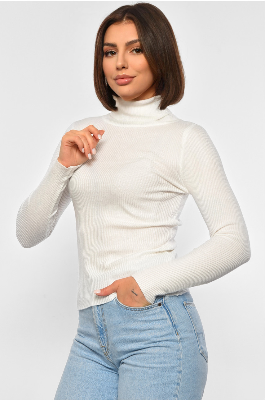 Гольф женский однотонный белого цвета 188242