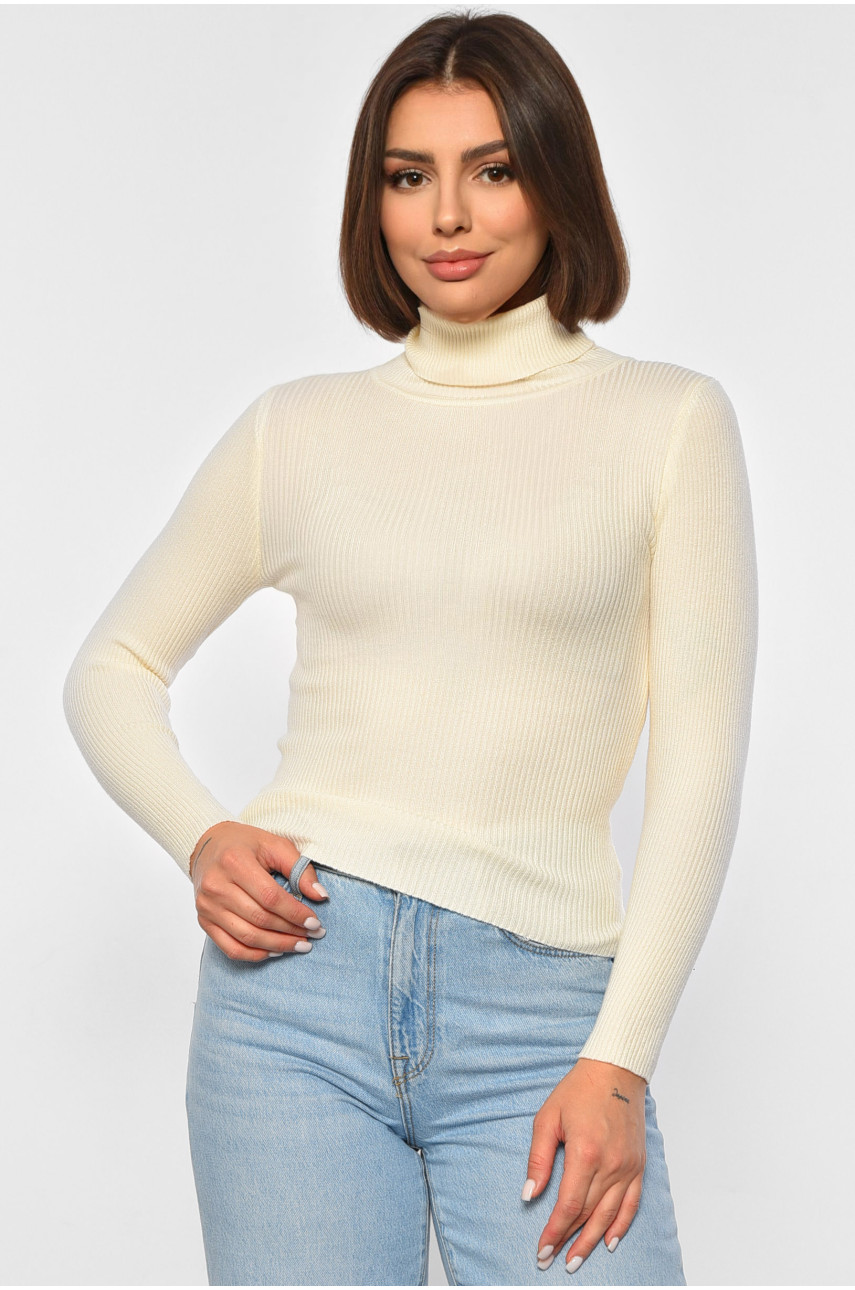 Гольф жіночий однотонний молочного кольору 188248