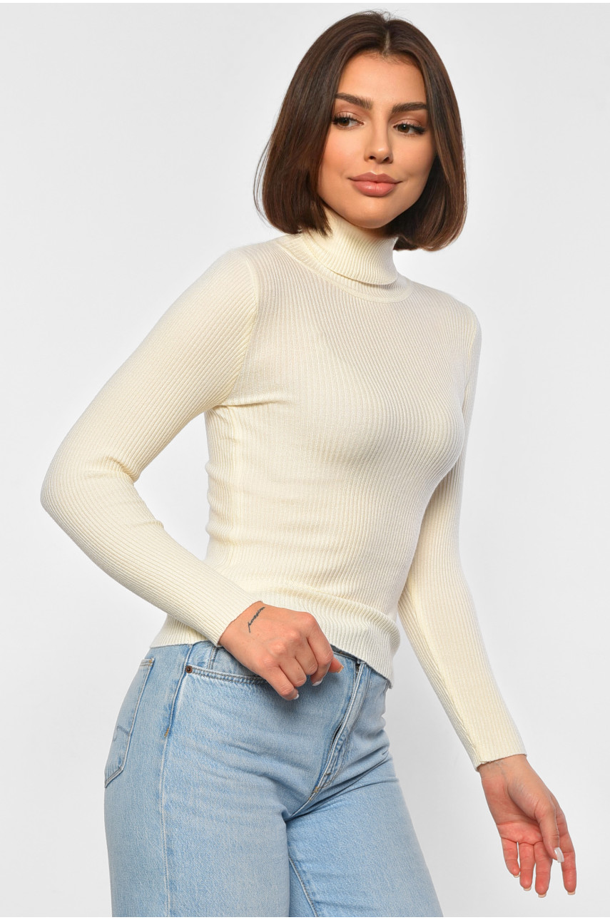 Гольф жіночий однотонний молочного кольору 188248