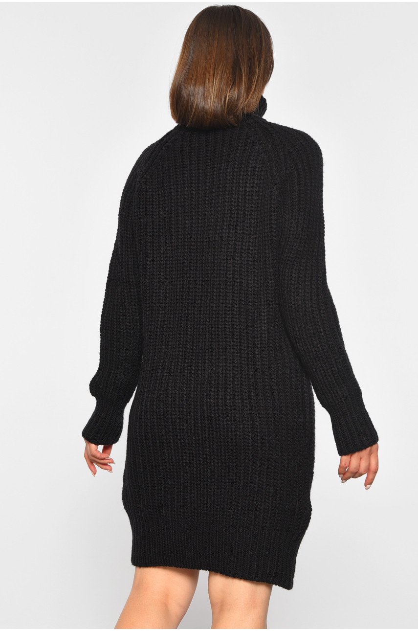 Туника женская вязаная черного цвета 188249 Туника женская вязаная черного цвета 188249