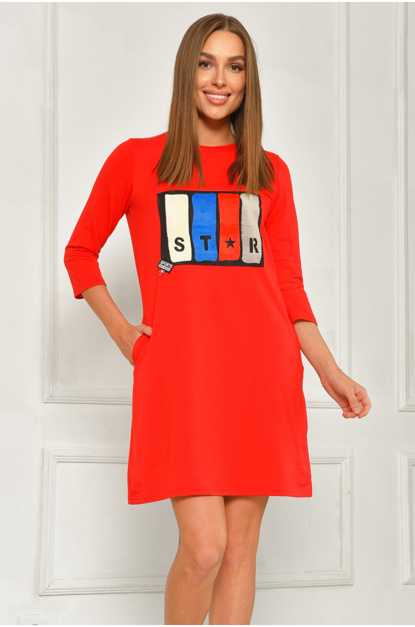 Платье женское с рисунком красного цвета 593 188309