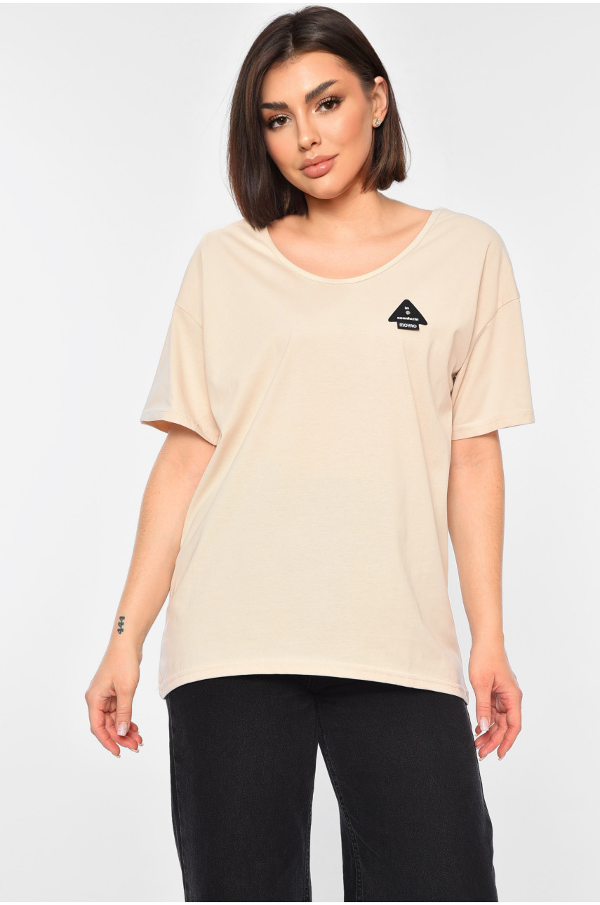 Футболка жіноча бежевого кольору 188335